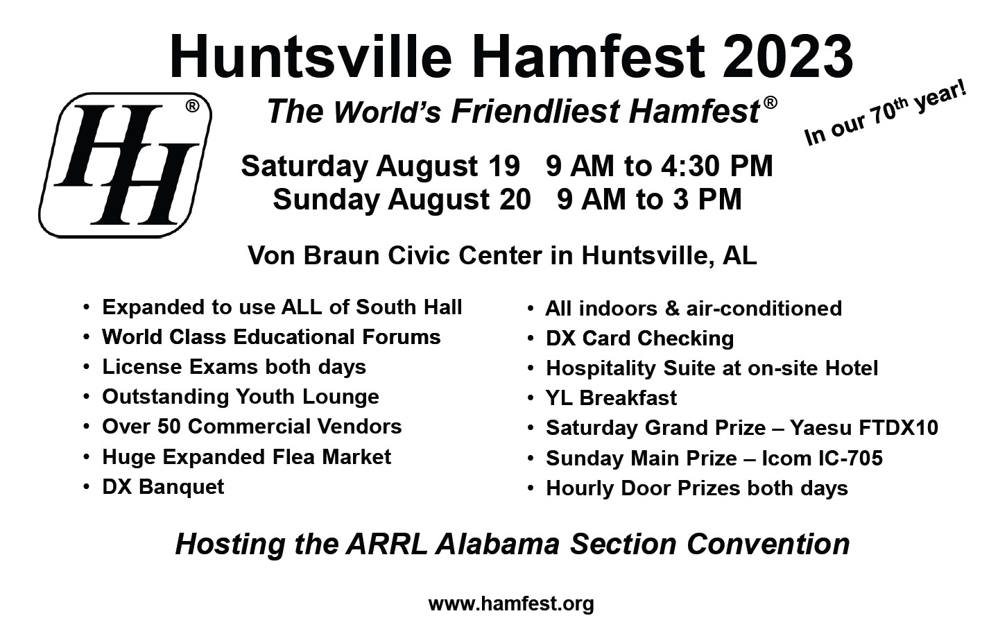 2023 Event Flyer Huntsville Hamfest