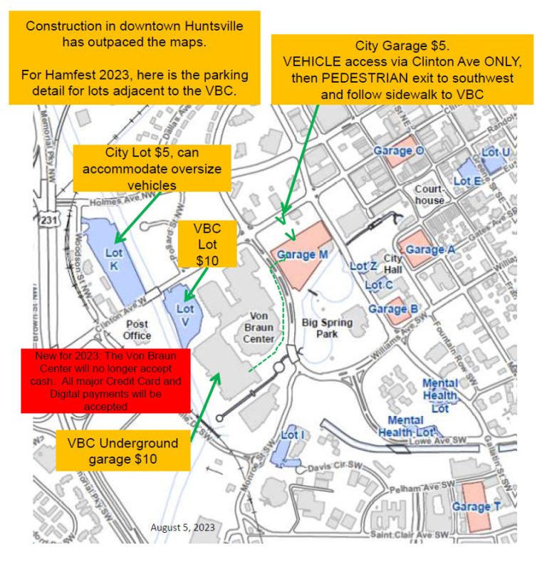 Maps & Parking Huntsville Hamfest